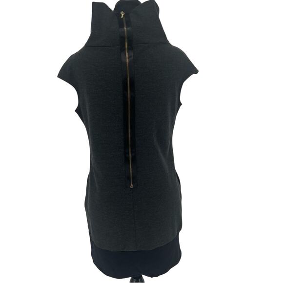 Express Cowl Neck Black Cap Sleeve Dress with back Zip small - Picture 2 of 7